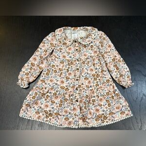 Max Studio Kids Girls 3T Long Sleeve Floral Button Up Dress